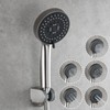 Tecmolog BS144NAF Brushed Nickel Shower Head with 5 Jet Types