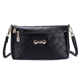KOMUNJ Women Handbags Shoulder Bags Small Square Soft PU Leather Cross Body Ladies Bags Elegant Butterfly Decoration, Black