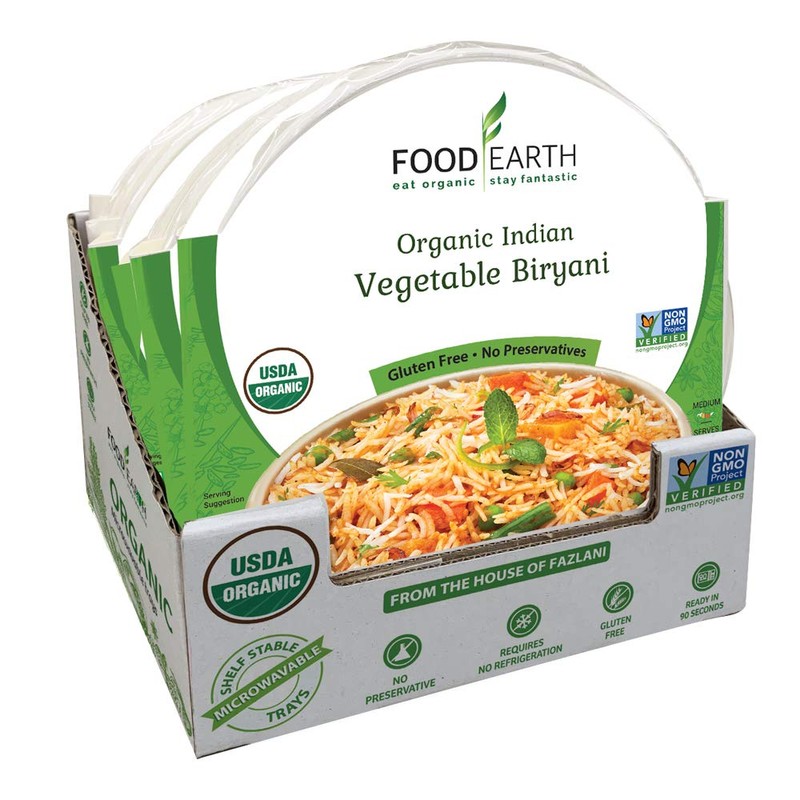 Food Earth Indian Vegetable Biryani - 6 Pack
