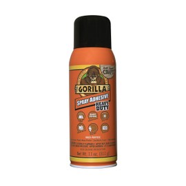 Gorilla Heavy Duty Spray Adhesive, Multipurpose and Repositionable, 11 Ounce, Clear, (Pack of 1)