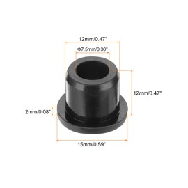 QUARKZMAN Pack of 20 Rubber Grommets, 12 mm Diameter x 7.5 mm ID x 12 mm H Cable Grommets T-shaped Rubber Sleeve Round Grommet for Cable Grommets Cable Grommets Cables Electric Conductor, Black