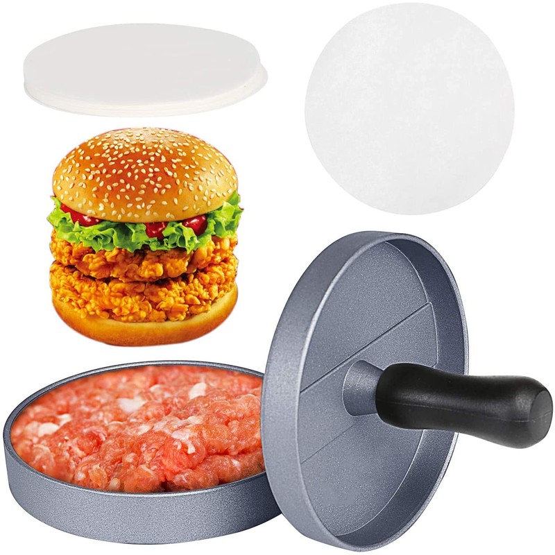 ANCLLO Burger Press, Aluminum Hamburger Patty Maker Non Stick Patty