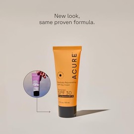 Acure | Crema facial rejuvenecedora FPS 30 | Ayuda a minimizar la apariencia de poros | Con zinc y ácido ferúlico, 30 ml
