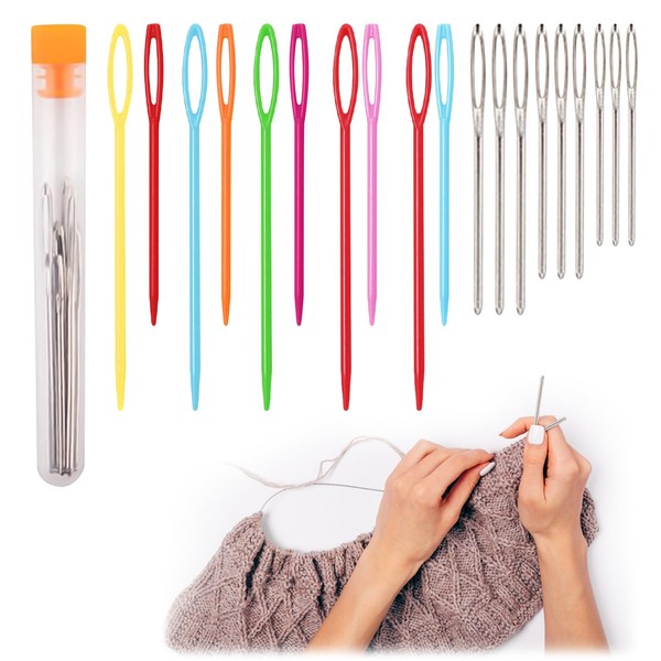 ZHEJIA Hand Sewing Needles, Round Needles (Set of 19) Large