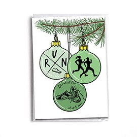 Sole Inspired Runner’s Christmas Card – Holiday Running Greeting Card | Festive Ornament-Themed Card for Runners, Running Buddies & Friends