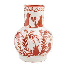 Mud Pie Large Hand Painted Vase; 10 3/4" x 5 1/4" Dia