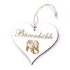 Wooden Heart Sign Engraved Bear Cave Decorative Sign for Hanging