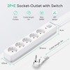 Aigostar 5-Way Power Strip with Switch, Multiple Socket with Child