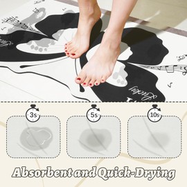 HMIEPRS Butterfly Bath Rug, Thin Quick Dry Absorbent Bath Mat, Non Slip Washable Bathroom Rugs Rubber Backed for Bathtubs Shower Floor Bathroom Under Door Living Room