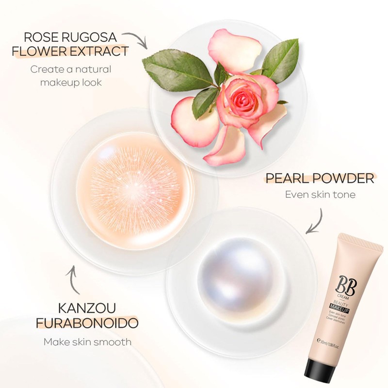 BB Cream Foundation, Waterproof Long Lasting Even Skin Tone Makeup,