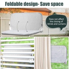 Sunhoo Cat Window Hammock Perch Cordless Perches Window Sill Seat Bed Foldable Stable Lounger Upgraded Suction Cup Easy Assembly Indoor Cats Kitty Shelf Hold Up to 55lbs (Light Gray, M)