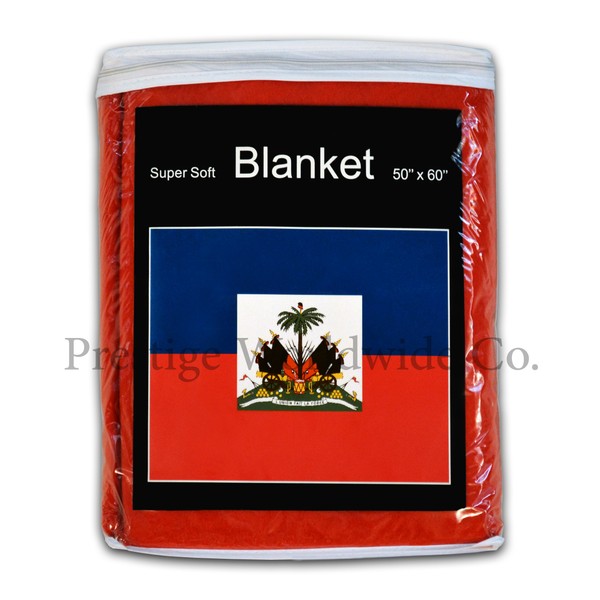 Super Soft Haiti Flag Fleece Blanket 5 ft. x 4.2 ft. Haitian Travel Throw Cover