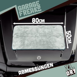 Garage Freaks Car Drying Cloth – XL Dry Car Towel – 1 x Microfibre Cloth Large 50 x 80 cm, 1200 GSM – Extremely Gentle Drying, High Water Absorption