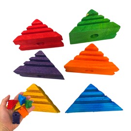 Bonka Bird Toys 2503 Small Pk6 Wooden Triangle Blocks Parrot Bird Toy, Cockatiel, Parakeet, Conure and Similar
