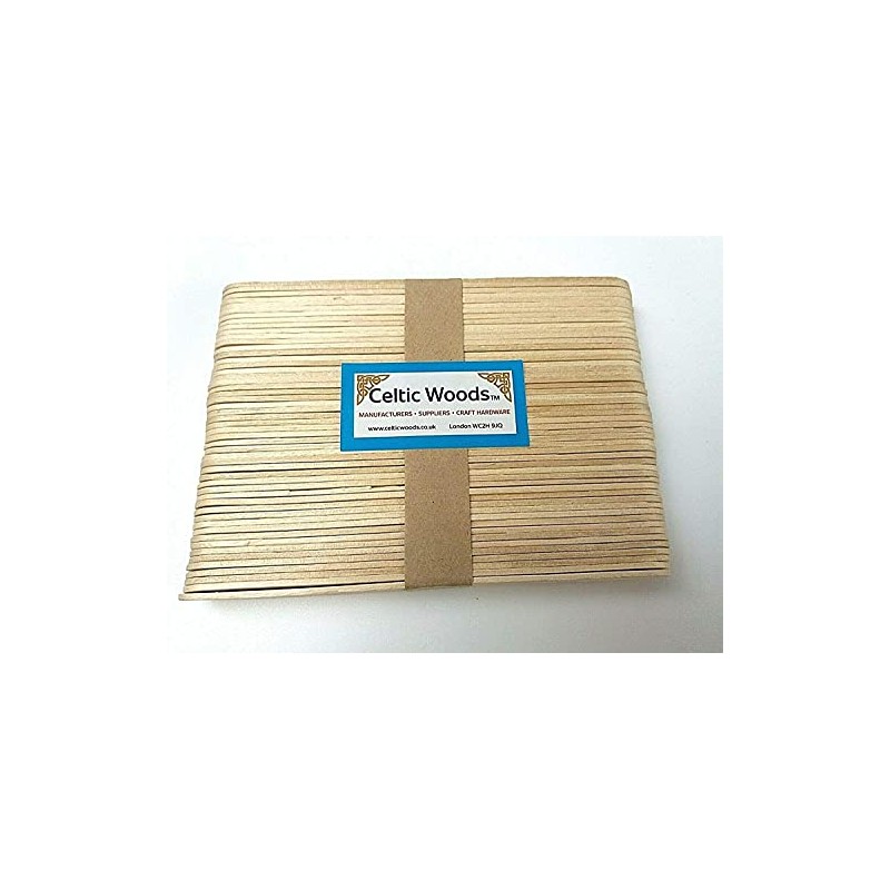 Pack Of 100 Plain Jumbo Sized Wooden Art & Craft