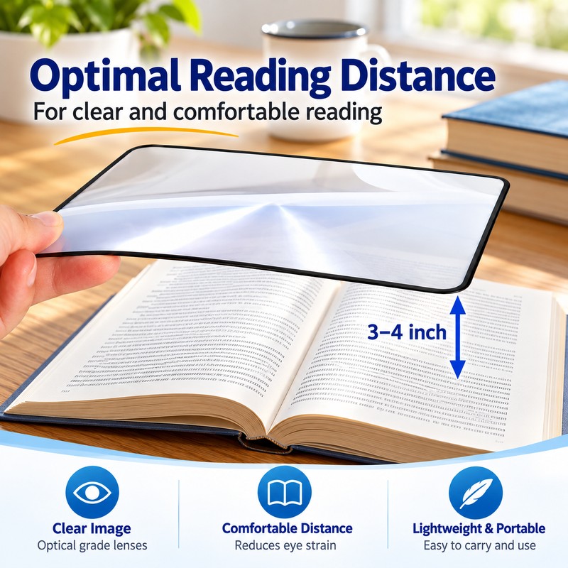 3-Pack 3X Reading Magnifier Sheets for Books, Menus & Documents