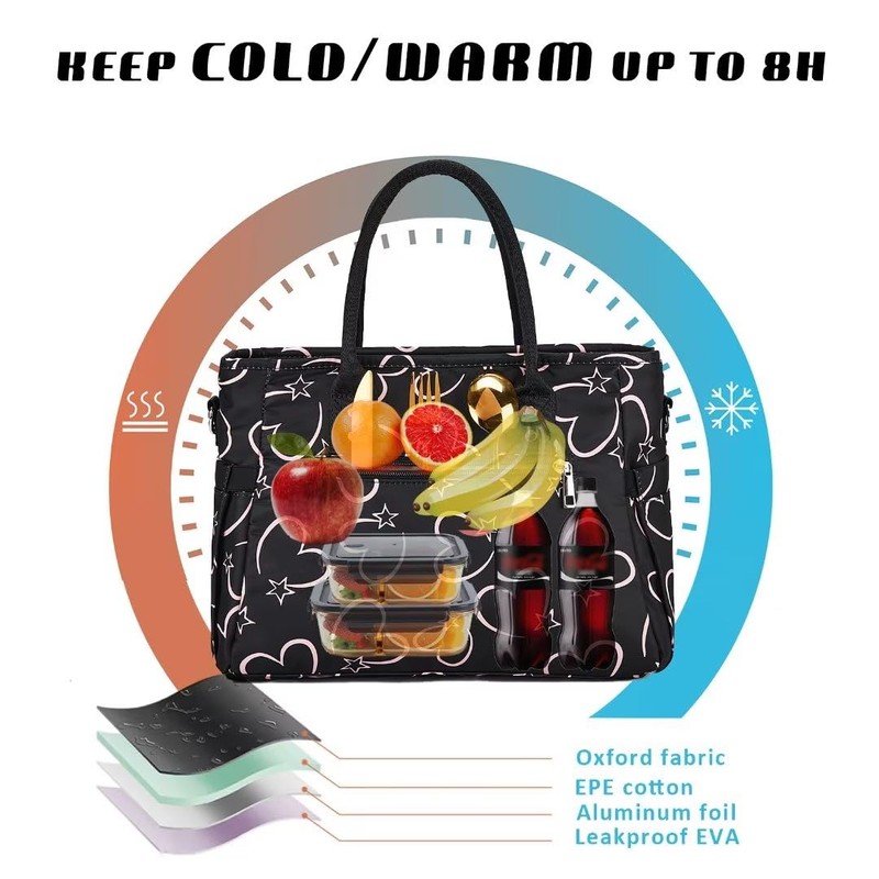 Lunch Bag for Women, Insulated Lunch Box for Work, Large