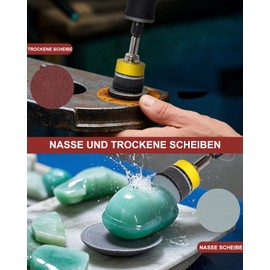 Pack of 250 50 mm Sanding Discs Pads, Sandpaper Velcro Set for Drill, Dremel Sanding Attachments, Cordless Screwdriver, Grit 80 to 3000 for Polishing Metal Wood Car Rims Headlight