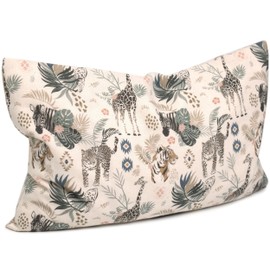 Lavender Blossom Scented Pillow Herb Pillow 30 x 20 cm Organic Cotton Wild Animals + Organic Lining 100% Pure Lavender + Organic Spelt Husks