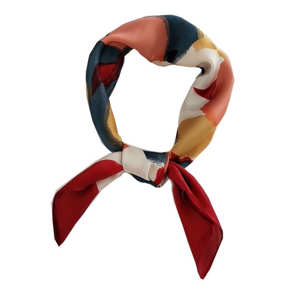 FONYVE Silk Feeling Scarf Medium Square Satin Head Wrap for