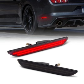 Gempro LED Side Marker Lights for Ford Mustang 2015-2023 Rear Red Fender Marker Reflectors Lamps Smoked Len, 2PCS