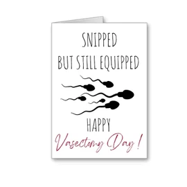Funny Vasectomy Card snipped but still equipped