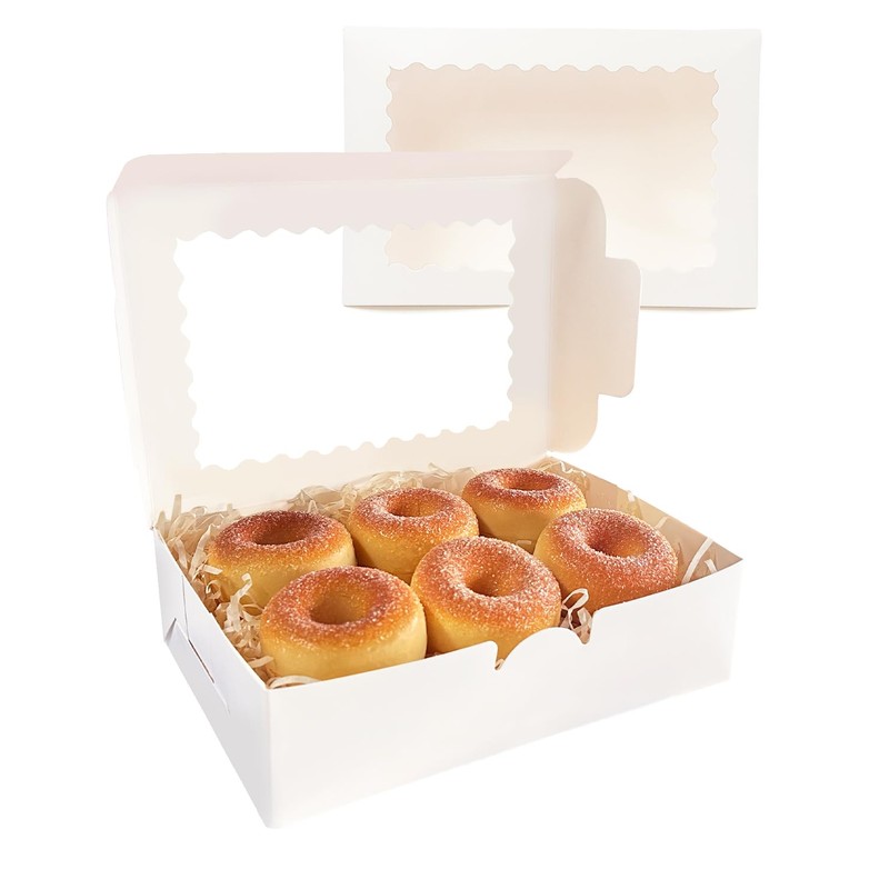 Gcardist 15Pcs White Cookie Box with Window 22.9x15.2x6.4cm Pastry Macaron
