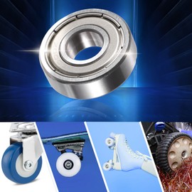 ACROPIX 6000ZZ 10x26x8mm Double Shield Single Row Deep Groove Ball Bearings Silver Tone - Pack of 2