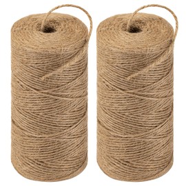 Amrules Twine String 1312 Feet Long Jute Twine Hemp Rope for Gardening Crafts Giftwares Wrapping Packing Wedding Decor, Brown 2 Rolls