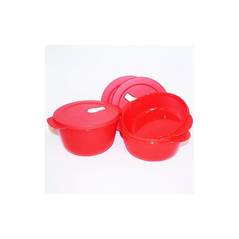 Tupperware Set of 3 Crystalwave Microwave Bowls 4.25, 6.25 and