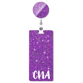 ANDGING Purple CNA Badge Buddy and Reel Set - Vertical Badge Buddies and Reels Retractable for Nurses - Medical Badge Cards Holder - Nursing Gifts - ID Name Card Accessories B118C6