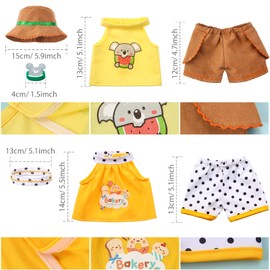 Juego de 2 lindas camisas o faldas de oso de peluche que se adapta a la mayoría de los animales de peluche de 14 a 18 pulgadas, crea una ropa de muñeca de oso y haz tus propios animales de peluche (sin mangas A, se ajusta de 14 a 18 pulgadas)