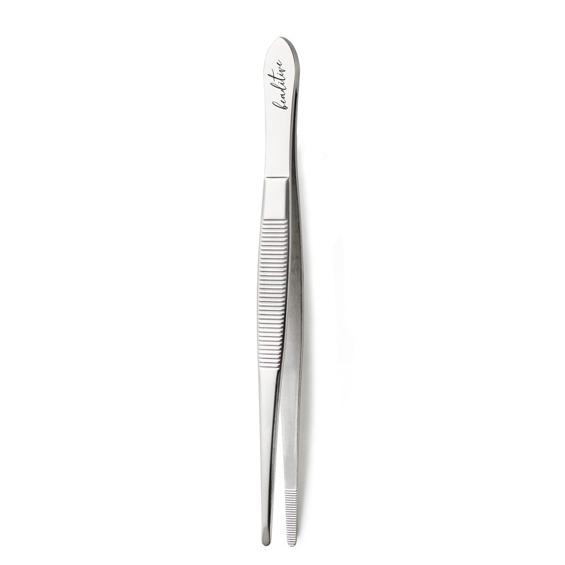 Beaditive 5.5" Sewing Machine Tweezers Set (3 Pieces) Serrated Straight