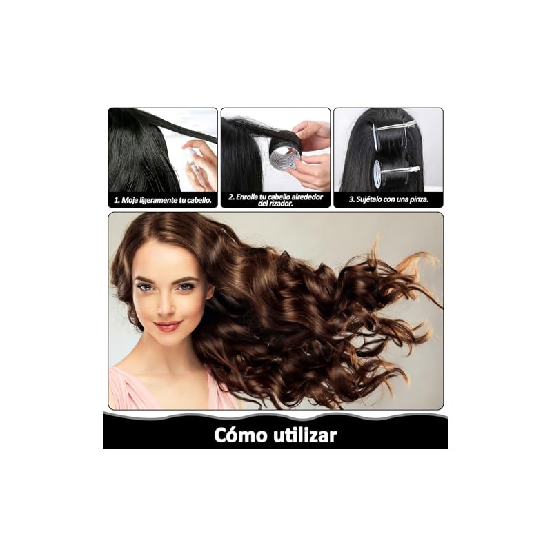 50 pzs Rizadores para el Cabello, 4 Tamaños de Rulos