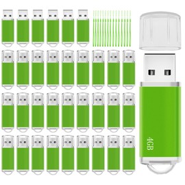 Nicepicten Memorias USB 4GB Flash Drive 50 Pack, USB 2.0 Thumb Drives Bulk Memory Sticks 4GB FAT32 USB Flash Drives Bulk Jump Drives Multipack Pack of 50 with Lanyard(Green 50 Packs 4 GB)
