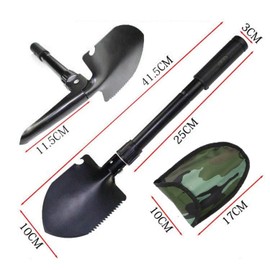 KOMUNJ Folding Spade Field Spade Hoe Saw, Premium Alloy Steel, Removable Snow Shovels for Survival, Garden, Camping