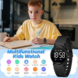BEN NEVIS Kids Watch for Boys Girls Waterproof Digital Watch for Kids with Pedometer, Vibration Alarm Clock, Stopwatch, Calendar, No App for Ages 5-18