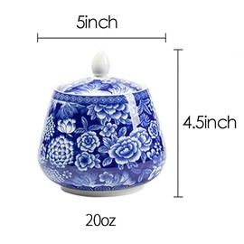 Ceramic Blue and white Sealed Coffee Food Storage Jar Canister with Lid