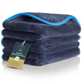 Aurum-Performance Car Polishing Cloth Set of 3 40 x 40 cm Ultra Soft & 100% Lint-Free Professional Car Polish Microfibre Cloth 600-GSM Car Care Microfibre Cloth Car Paint Drying Cloth