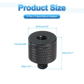 PATIKIL 2pcs Tripod Screw Adapter M6 Female to 1/4" Female Tripod Nut Connector Camera Mount Screw Camera Double Head Converter Microphone Holder Magic Arm Accessories