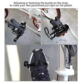 Alomejor Pedal de Bicicleta Accesorios para Bicicleta Pedales de Bicicleta con Clips y Correas para Bicicleta de Bicicleta estatica y Bicicletas para Exteriores