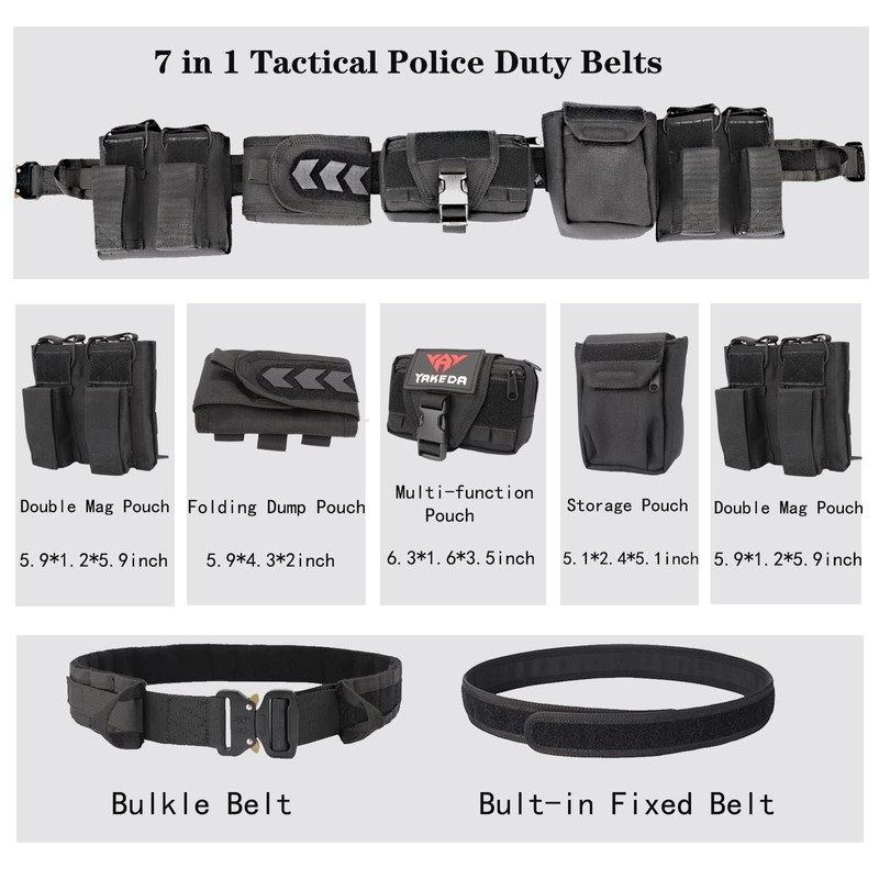 BOMTURN Battle Belt Tactical With Accessories: Duty Law Enforcement Combat