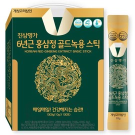 Gaeseong Goryeo Samin 진삼명가 6년근 홍삼정 녹용스틱 100포 Jinsamyeongga 6-Year-Old Red Ginseng Extract Deer Antler Stick Packs (100 Count)