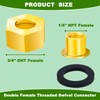 Brass Bushing 4-Pack 1/4" NPT Female to 3/4" GHT Female
