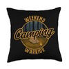 Weekend Camping Warrior Tent Throw Pillow