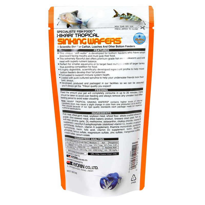 Hikari Tropical Sinking Wafers for Catfish, Loaches and Bottom Feeders