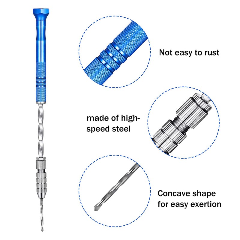 EULAPGOE 46 Pieces Hand Drill Set, Include Pin Vise Hand