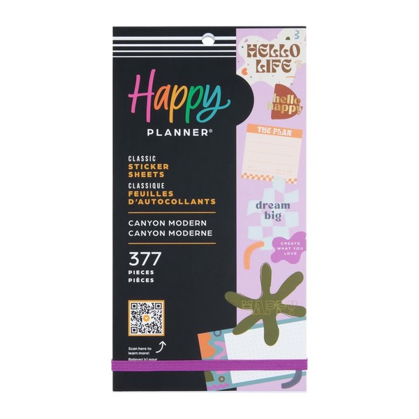 Happy Planner Sticker Pack for Calendars, Journals, and Planners, Easy-Peel