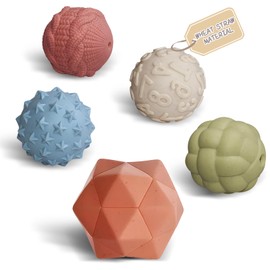 ROHSCE Sensory Balls for Babies,Soft Textured Squeeze Balls Montessori Toys, Bright Colors and Sounds