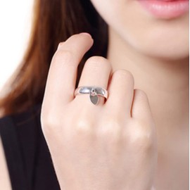 HUKQBUNX 925 Sterling Silver Geometric Love Pendant Wedding Hanging Heart Lock Classic Women's Ring Ring Jewelry Heart Jewelry Couple Size 6-10 (Size 6)